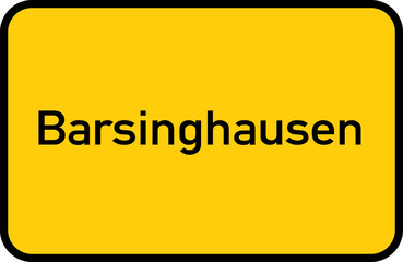 Fototapeta premium City sign of Barsinghausen - Ortsschild von Barsinghausen