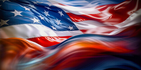 A beautiful american flag. Patriotism concept - Generative AI