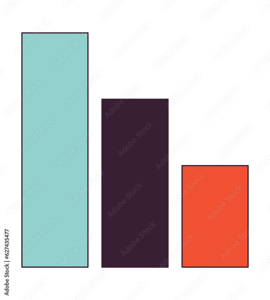Poster column graph flat line color isolated vector object. bar graphs. data visualization. statistics. edi