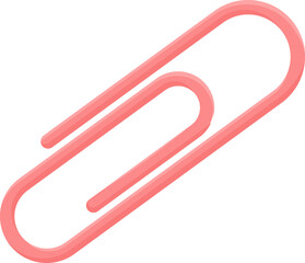 Pink Paper clip with shadows element