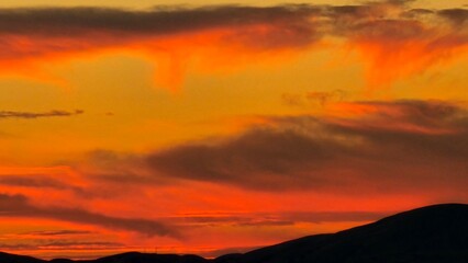 sunset over the mountains