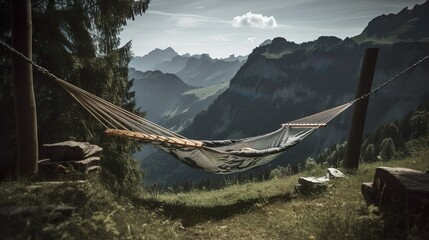 Fototapeta na wymiar hammock in the Mountains