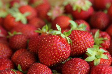 Delicious strawberry from Finland among the other strawberries.