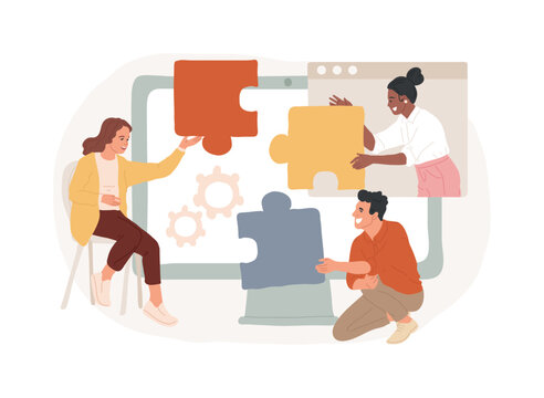 Collaboration isolated concept vector illustration. Business partnership, collaboration project, corporate website, menu tab, work together, available project, user experience vector concept.