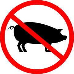 No Pork Prohibition Food Icon