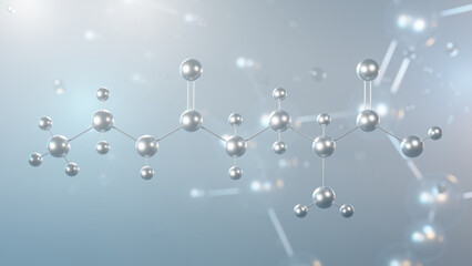 theanine molecular structure, 3d model molecule, l-γ-glutamylethylamide, structural chemical formula view from a microscope