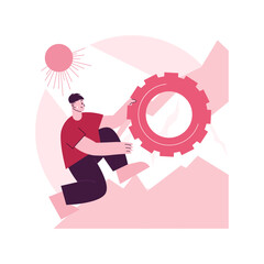 Persistence abstract concept vector illustration. Perseverance, personal quality, persistent action, motivation in sport, business persistence, determination to achieve goal abstract metaphor.