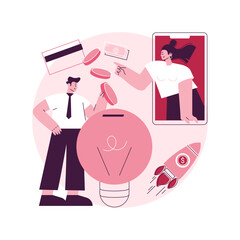 Crowdfunding abstract concept vector illustration. Crowdsourcing project, alternative financing, raise money in internet, fundraising platform, collect donations, business venture abstract metaphor.