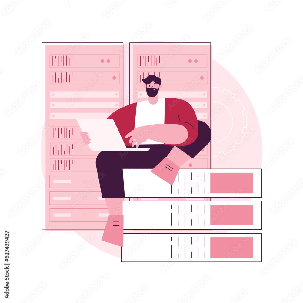 Poster management information system abstract concept vector illustration. coordination of organization, an