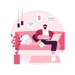 Become a freelancer abstract concept vector illustration. Distant work, individual freelance job, becoming independent entrepreneur, finding clients online, digital nomad abstract metaphor.