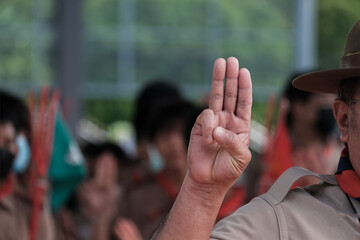Scouts Honor hand gesture - obrazy, fototapety, plakaty