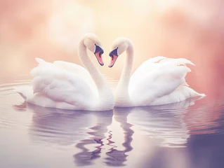 Papier peint photo  Two swans in love created with Generative AI technology.  © aigarsr
