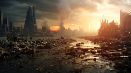 Future at Stake: A Gripping View of Apocalyptic Scenery in the Wake of Climate Change.