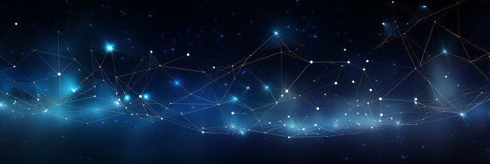 Fototapeta premium digital data connection and particles abstract background