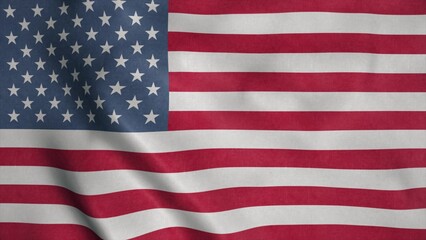 Fototapeta premium Flag of the United States of America waving in the wind. USA flag waving. 3d illustration