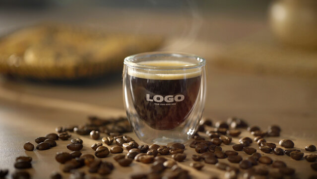 Coffee Espresso Logo Mockup Opener