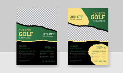 Golf Flyer Template Vector, Golf Championship or Tournament Flyer Poster Design