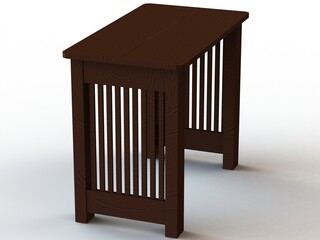 Solid Wood Writing Desk 3D model