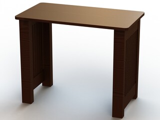 Solid Wood Writing Desk 3D model