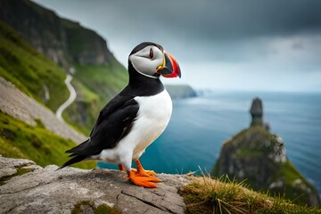 atlantic puffin or common puffin generated Ai.