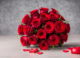 Red rose bouquet with gift tag