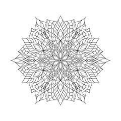 Isolated simple floral mandala. Vector ornamental illustration.