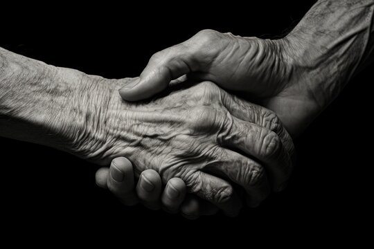 concept of care for the elderly and help, a gesture of support and solidarity.