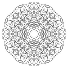 Isolated simple floral mandala. Vector ornamental illustration.
