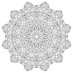 Isolated simple floral mandala. Vector ornamental illustration.