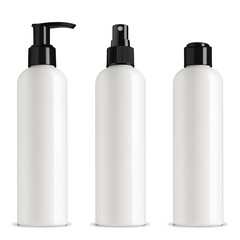 set of cosmetic bottles isolated