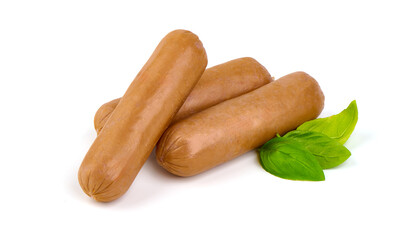 Bavarian sausages, isolated on white background.