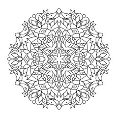 Isolated simple floral mandala. Vector ornamental illustration.