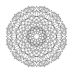 Isolated simple floral mandala. Vector ornamental illustration.