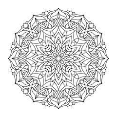 Isolated simple floral mandala. Vector ornamental illustration.