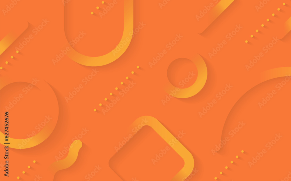 Poster abstract orange and yellow gradient design with geometric pattern artwork. simple design for templat