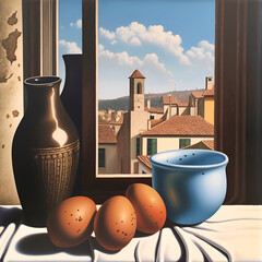 still life with vase