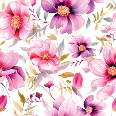 Fototapeta na wymiar pattern with flowers.beautiful watercolor flowers. watercolor flowers. 
