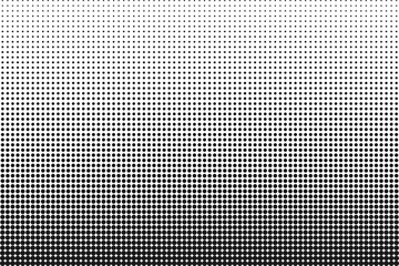 Halftone gradient dots background. Monochrome texture for printing on badges, posters, and business cards.