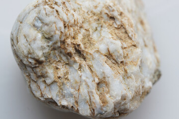A piece of marble. Macro shooting of metamorphic rock specimens - marble stone