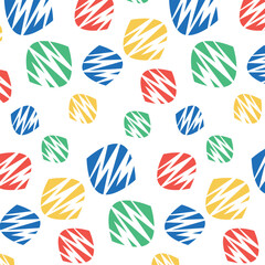 Christmas pattern with Christmas toys, green, yellow and blue color, seamless pattern. Template for greeting, scrapbooking, congratulations, invitations, planner.