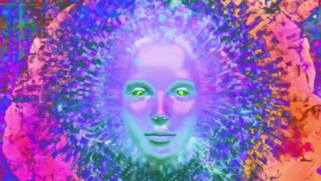 Face in abstract animation