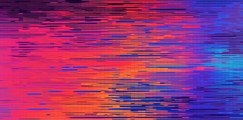 Illustration of a vibrant and dynamic abstract test screen, glitch texture