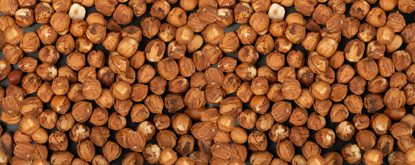 Nut Kernels Texture Background, Hazelnuts Group Mockup, Healthy Organic Nuts Pattern, Nut Kernels