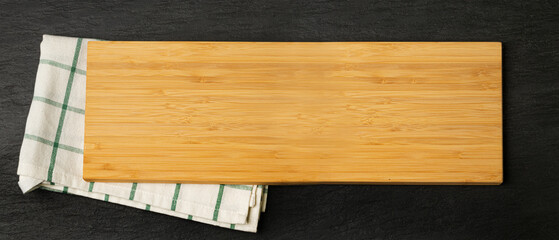 Old Wood Cutting Board Mockup, Vintage Chopping Board Background, Rustic Napkin, Empty Cut Desk Top View