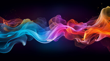 An abstract background of rainbow colored vapors