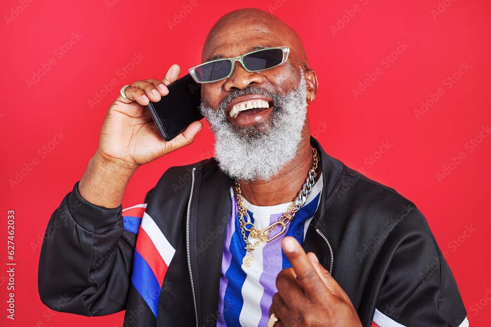 Poster staying connected is important these days. studio shot of a retro dressed man talking on the cellpho