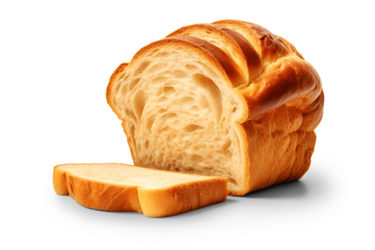 Fresh white bread. Ai . Cutout on transparent