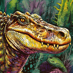 crocodile in the water