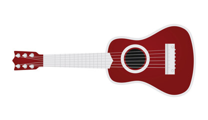 Red  classic guitar. vector illustration