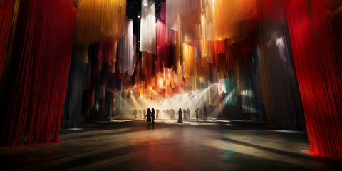 exhibition of millions of colored threads